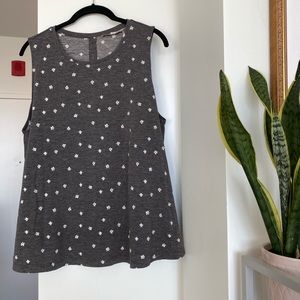 LOFT Button Back Floral Print Tank